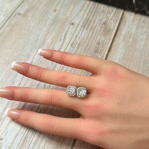 New Moissanite halo earrings